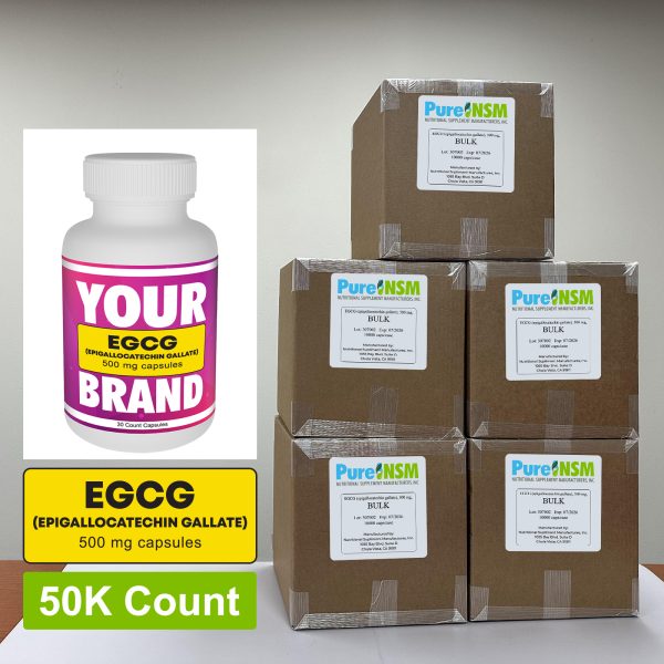 EGCG (epigallocatechin gallate) 500mg HPMC Capsules