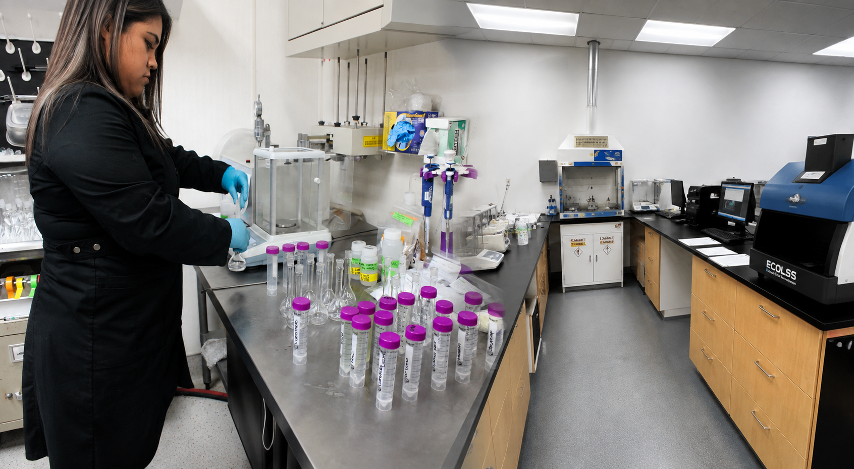 PureNSM lab technician performing HPTLC botanical identity testing