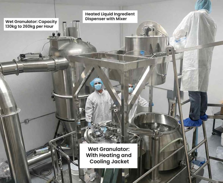 wet granulator and fluid bed dryer